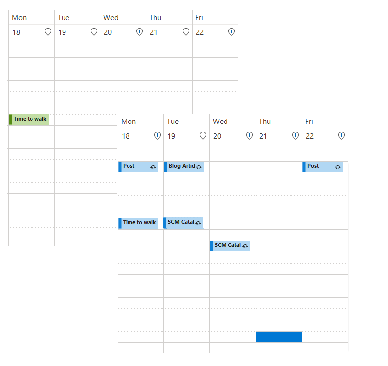 The booked meeting on both the sender's and recipient's Outlook calendars.